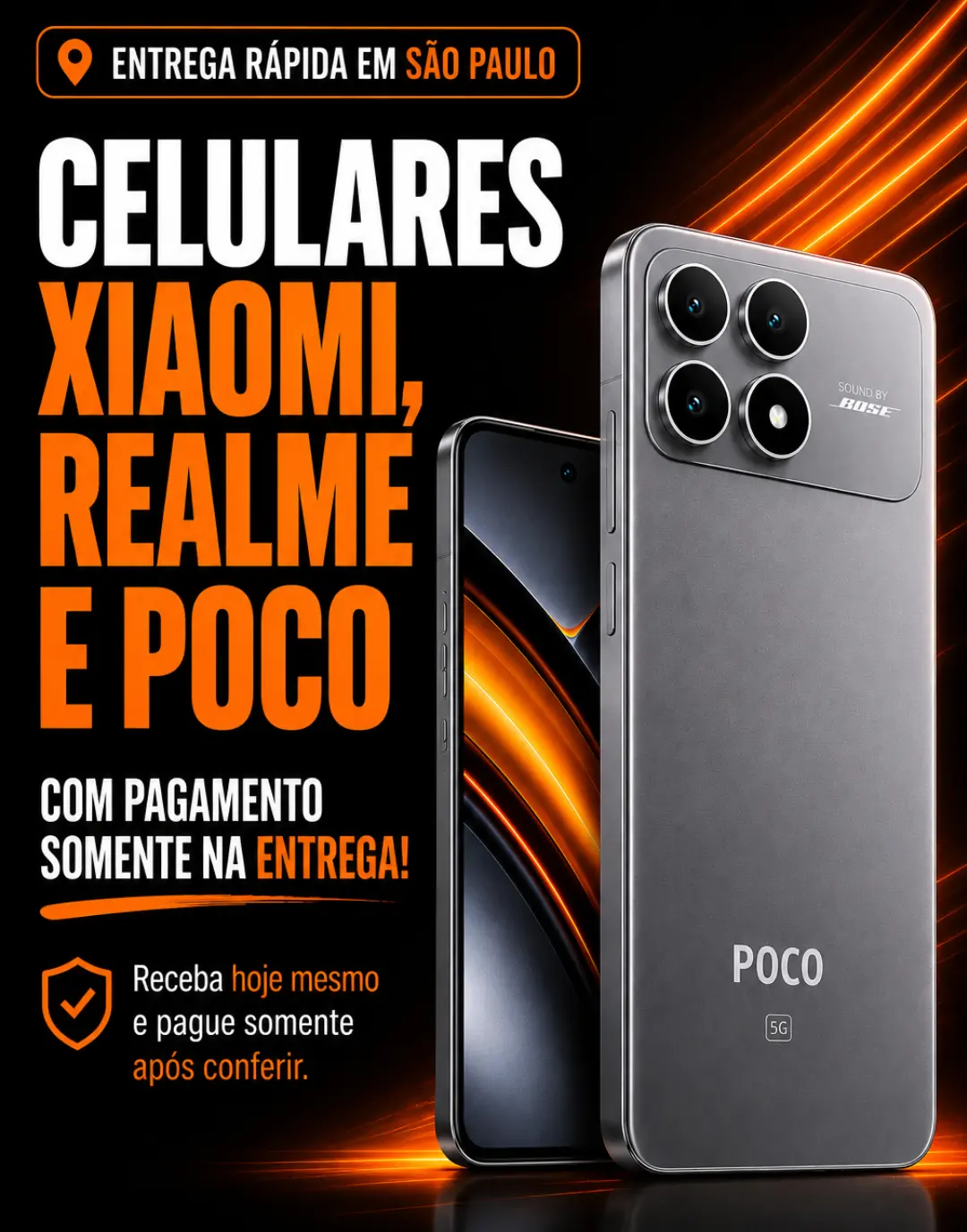 Banner principal da LojaRD.com para venda de celulares Xiaomi, Realme e POCO em São Paulo.
